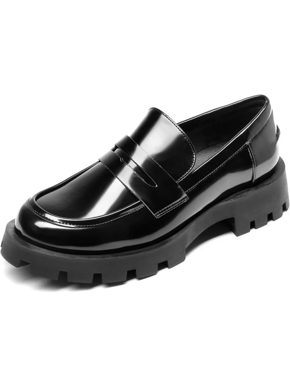 🆕Women Classic Black Penny Loafers Platform Chunky  Work Business Casual Shoes